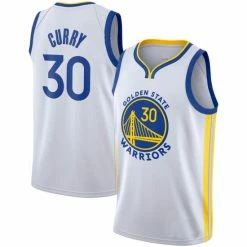SheShow Men's Golden State Warriors Stephen Curry White Basketball Jersey Tops