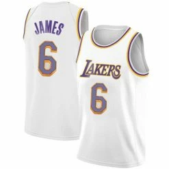 SheShow Los Angeles Lakers LeBron James 6# White Jersey Tops