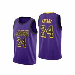 SheShow Men's Los Angeles Lakers Kobe Bryant #24 Purple Basketball Jersey City Edition Tops