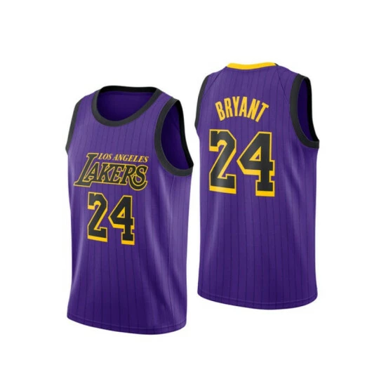 SheShow Men's Los Angeles Lakers Kobe Bryant #24 Purple Basketball Jersey City Edition Tops