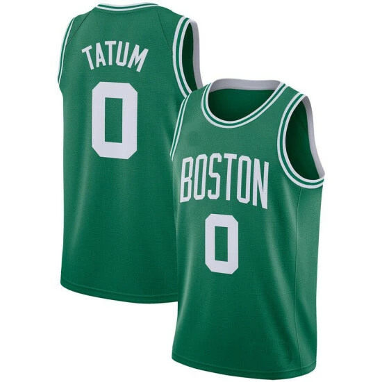 SheShow Men's Boston Celtics Jayson Tatum Green Jersey Tops