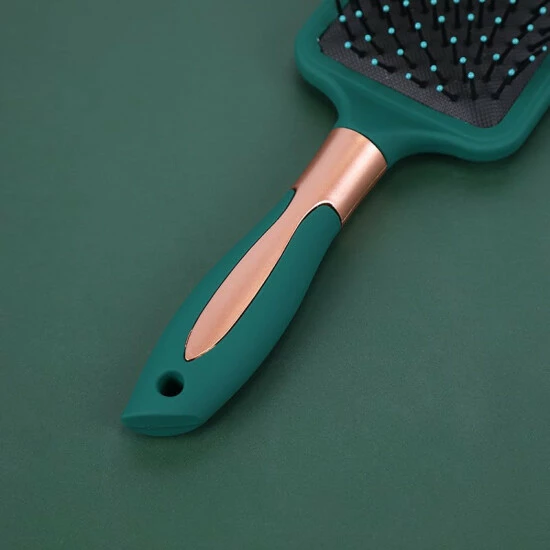 SheShow Straight & Smooth Soft Touch Paddle Hair Brush Brushes & Combs Green - Image 3
