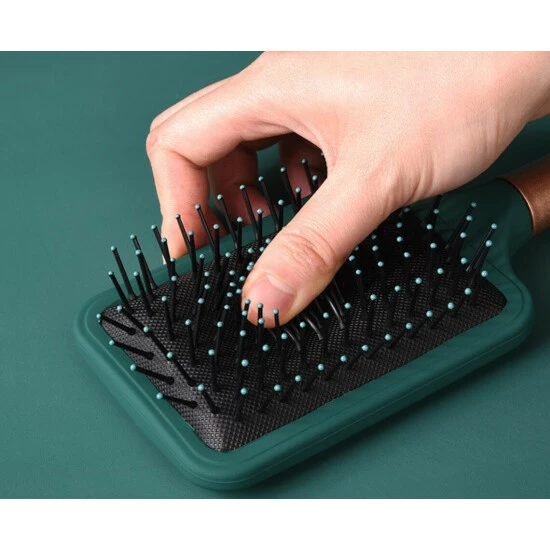 SheShow Straight & Smooth Soft Touch Paddle Hair Brush Brushes & Combs Green - Image 5