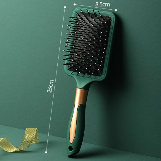 SheShow Straight & Smooth Soft Touch Paddle Hair Brush Brushes & Combs Green - Image 6