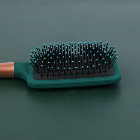 SheShow Straight & Smooth Soft Touch Paddle Hair Brush Brushes & Combs Green - Image 7