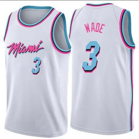 SheShow Mens Miami Heat Dwyane Wade White City Edition Jersey - White Tops
