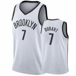 SheShow Men's Brooklyn Nets Kevin Durant 7# 75th Anniversary Jersey White Tops