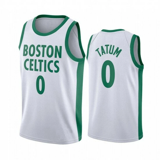 SheShow 2021 Men's Boston Celtics Jayson Tatum #0 Basketball Jersey White Tops