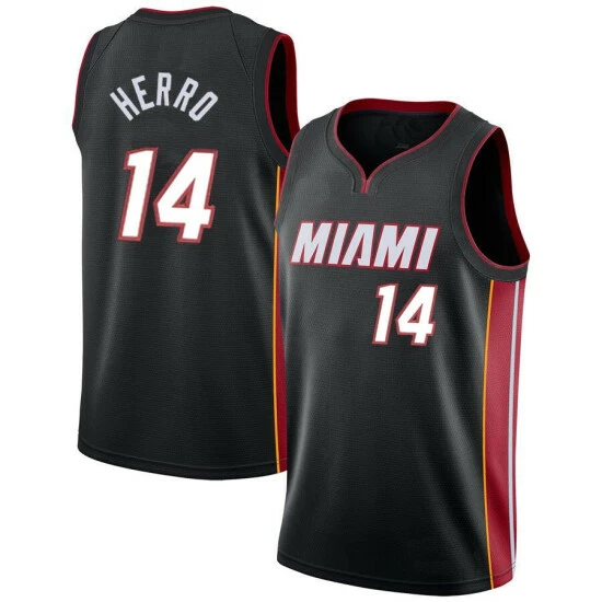 SheShow Men's Miami Heat Tyler Herro 14# Basketball Jersey Black Tops