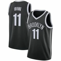 SheShow Men's Brooklyn Nets Kyrie Irving Black 2019-20 Jersey Tops