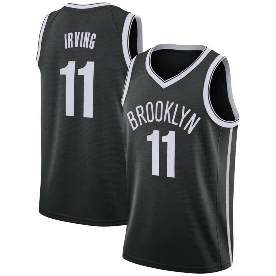 SheShow Men's Brooklyn Nets Kyrie Irving Black 2019-20 Jersey Tops