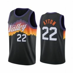 SheShow Men&apos;s Phoenix Suns Deandre Ayton #22 City Edition Jersey - Black Tops