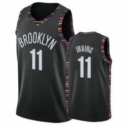 SheShow Men's Brooklyn Nets Kyrie Irving City Edition Jersey Tops Black