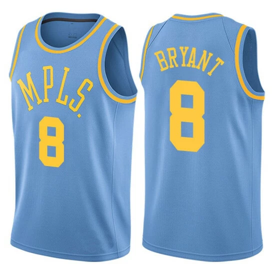 SheShow Men's Los Angeles Lakers Kobe Bryant #8 Basketball Stitched Jersey - Blue Tops