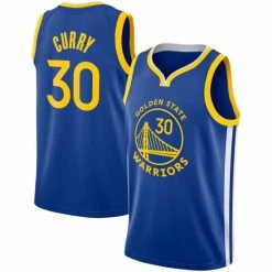 SheShow Men's Golden State Warriors Stephen Curry Royal Basktball Jersey Blue Tops