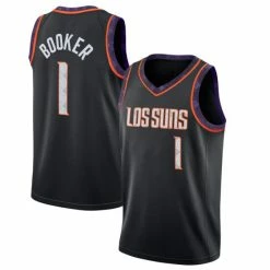 SheShow Men&apos;s Phoenix Suns Devin Booker 2019-20 Finished City Edition Swingman Jersey - Black Tops