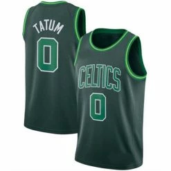 SheShow Mens Boston Celtics Jayson Tatum 2020-21 Earned Edition Jersey Tops Black