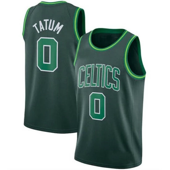 SheShow Mens Boston Celtics Jayson Tatum 2020-21 Earned Edition Jersey Tops Black