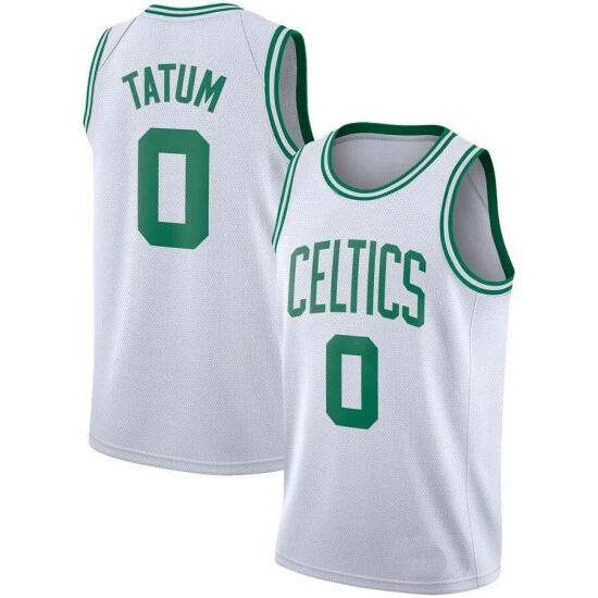 SheShow Men's Boston Celtics Jayson Tatum White Jersey Tops