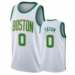 SheShow Men's Boston Celtics Jayson Tatum White Basketball Jersey Tops