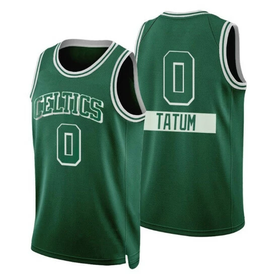 SheShow Men's Boston Celtics Jayson Tatum 2021-22 City Edition Jersey Tops Green