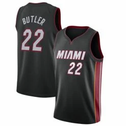 SheShow Men's Miami Heat Jimmy Butler Black Jersey Tops
