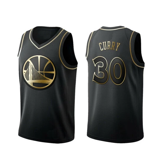 SheShow Men's Golden State Warriors Stephen Curry Basketball Jersey Tops Black
