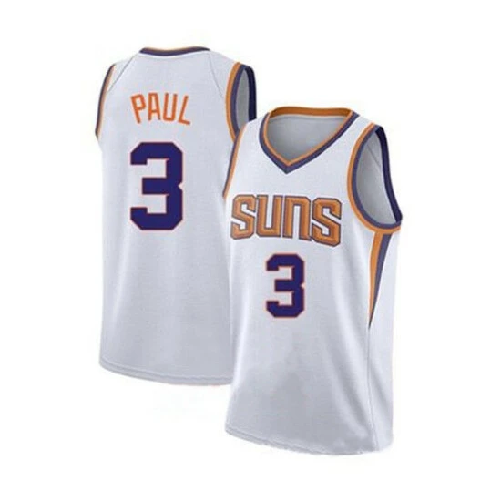 SheShow Men's Phoenix Suns Chris Paul #3 Basketball Jersey - White Tops