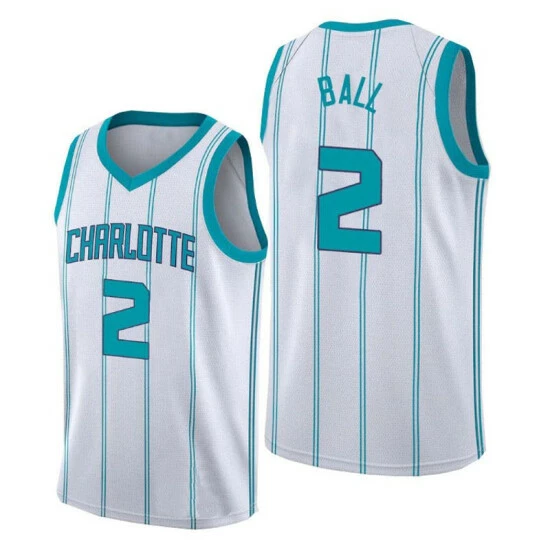 SheShow Men's Charlotte Hornets LaMelo Ball 2# Basketball Jersey - White Tops