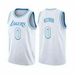 SheShow Men's Los Angeles Lakers Russell Westbrook #0 White City Edition Jersey Tops