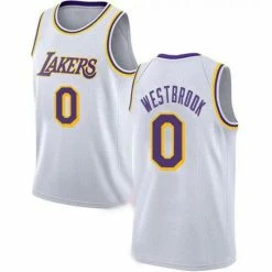 SheShow Men's Los Angeles Lakers Russell Westbrook #0 White Jersey Tops