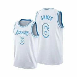 SheShow Men's Los Angeles Lakers LeBron James #6 City Edition Jersey - White Tops