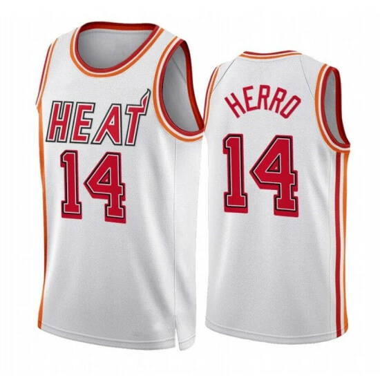 SheShow Mens Miami Heat Tyler Herro 2022-23 Classic Edition White Jersey Tops