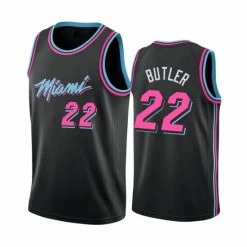 SheShow Men's Miami Heat Jimmy Butler City Edition Jersey - Black Tops