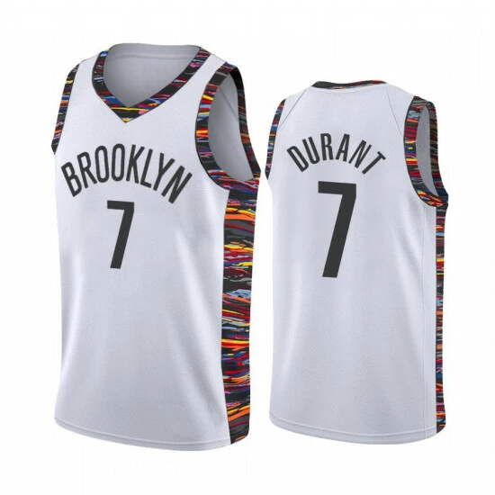 SheShow Men's Brooklyn Nets Kevin Durant White 2019-20 City Jersey Tops