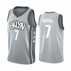 SheShow Men's Brooklyn Nets Kevin Durant Gray 2019-20 Statement Jersey Tops Grey