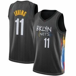 SheShow Mens Brooklyn Nets Kyrie Irving 2020-21 City Edition Jersey - Black Tops