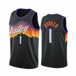 SheShow Men&apos;s Phoenix Suns Devin Booker #1 City Edition Jersey - Black Tops
