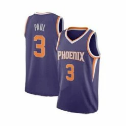 SheShow Men's Phoenix Suns Chris Paul #3 Basketball Jersey - Navy Blue Tops Purple