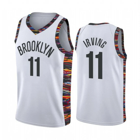 SheShow Men's Brooklyn Nets Kyrie Irving White 2019-20 City Jersey Tops
