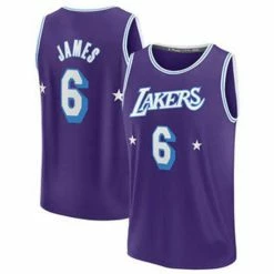SheShow Men's Los Angeles Lakers LeBron James 2021-22 City Edition Jersey Tops Purple