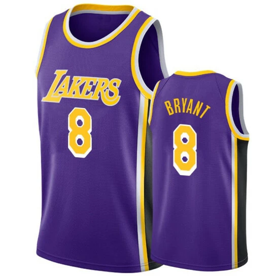 SheShow Men's Los Angeles Lakers Kobe Bryant #8 Icon Edition Purple Jersey Tops