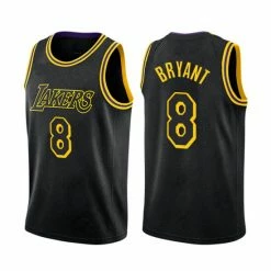 SheShow Men's Los Angeles Lakers #8 Kobe Bryant Fast Break Replica Jersey Tops Black