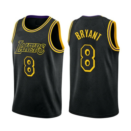 SheShow Men's Los Angeles Lakers #8 Kobe Bryant Fast Break Replica Jersey Tops Black