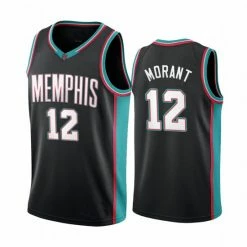 SheShow Men's Memphis Grizzlies Ja Morant #12 Basketball Jersey - Black Tops