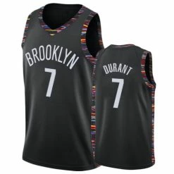SheShow Men's Brooklyn Nets Kevin Durant City Edition Jersey - Black Tops