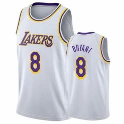 SheShow Mens Los Angeles Lakers Kobe Bryant #8 Swingman White Basketball Jersey Tops