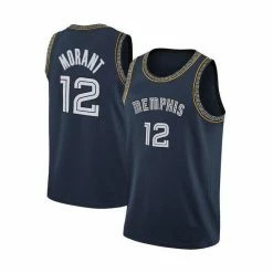 SheShow Men's Memphis Grizzlies Ja Morant City Edition Jersey Tops Navy Blue