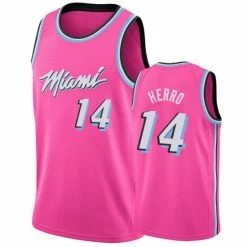 SheShow Men's Miami Heat Tyler Herro Earned Jersey Pink Tops