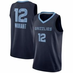 SheShow Men's Memphis Grizzlies Ja Morant Navy Draft First Round Pick Jersey Tops Navy Blue